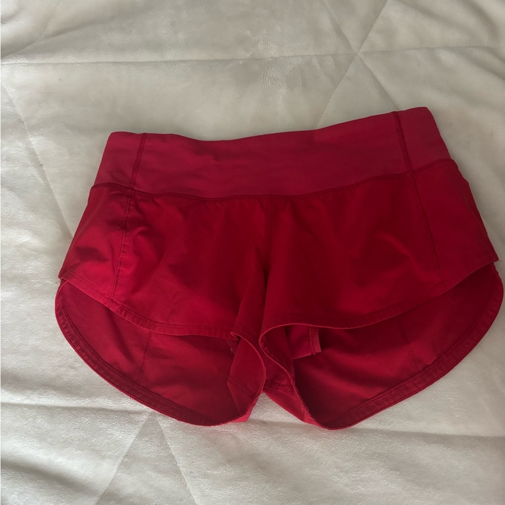 Lululemon Athletica Red Speed Up Shorts